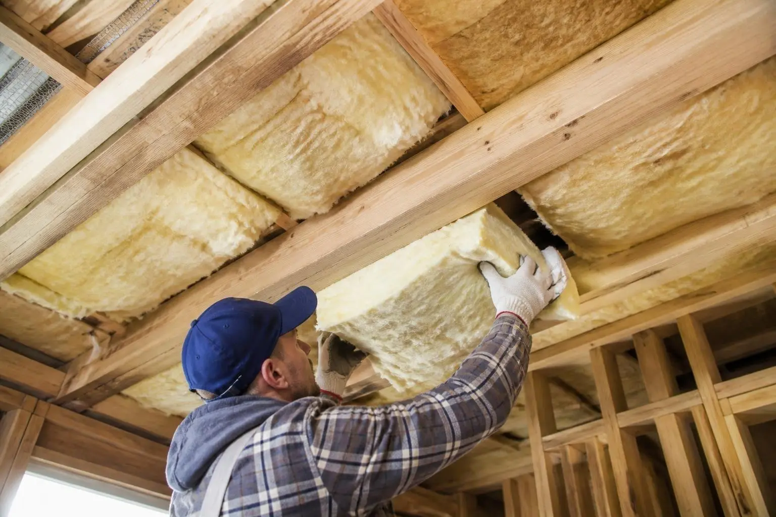 Insulation installed between ceiling joists