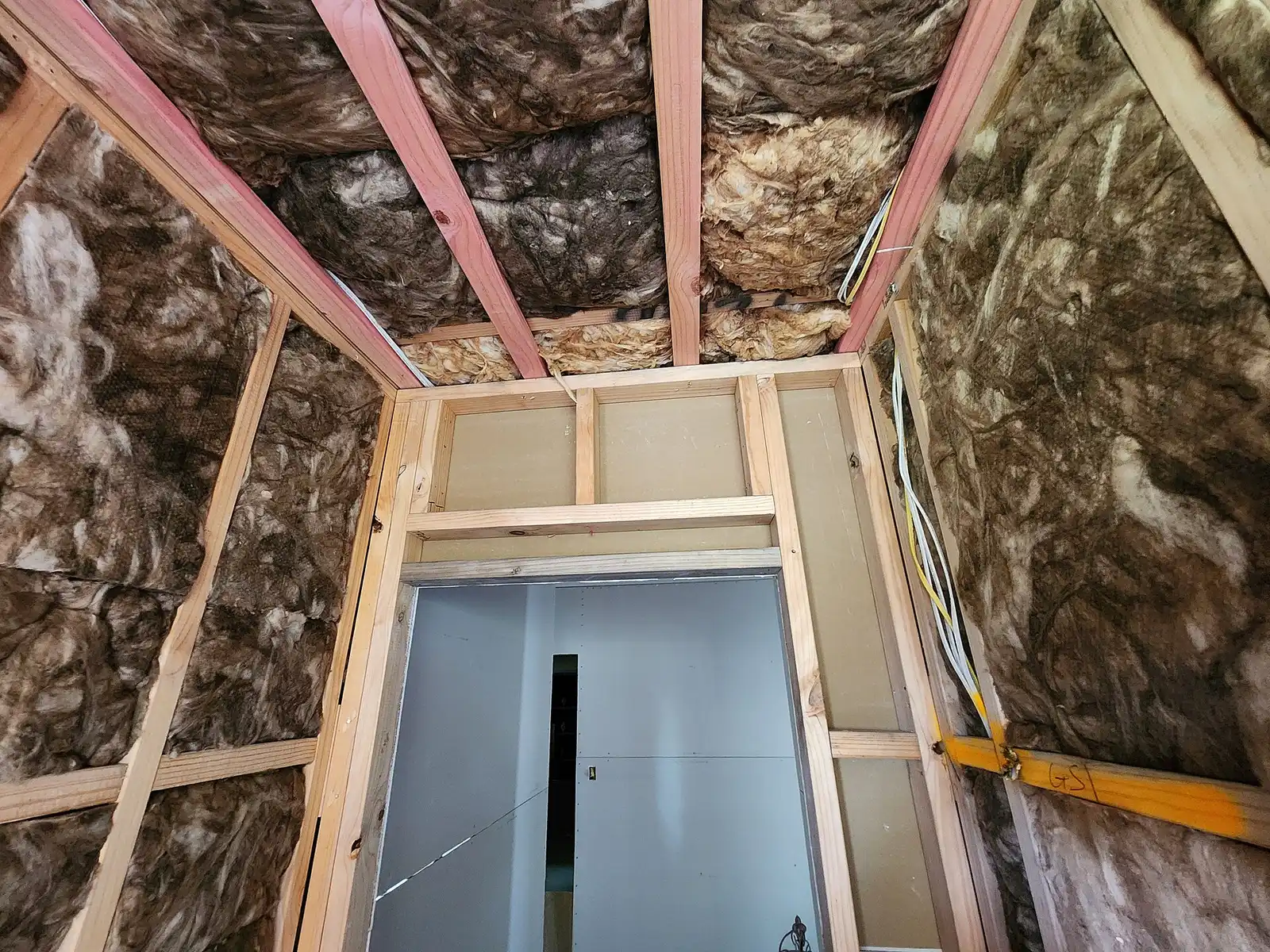 Insulated exterior wall during an interior renovation